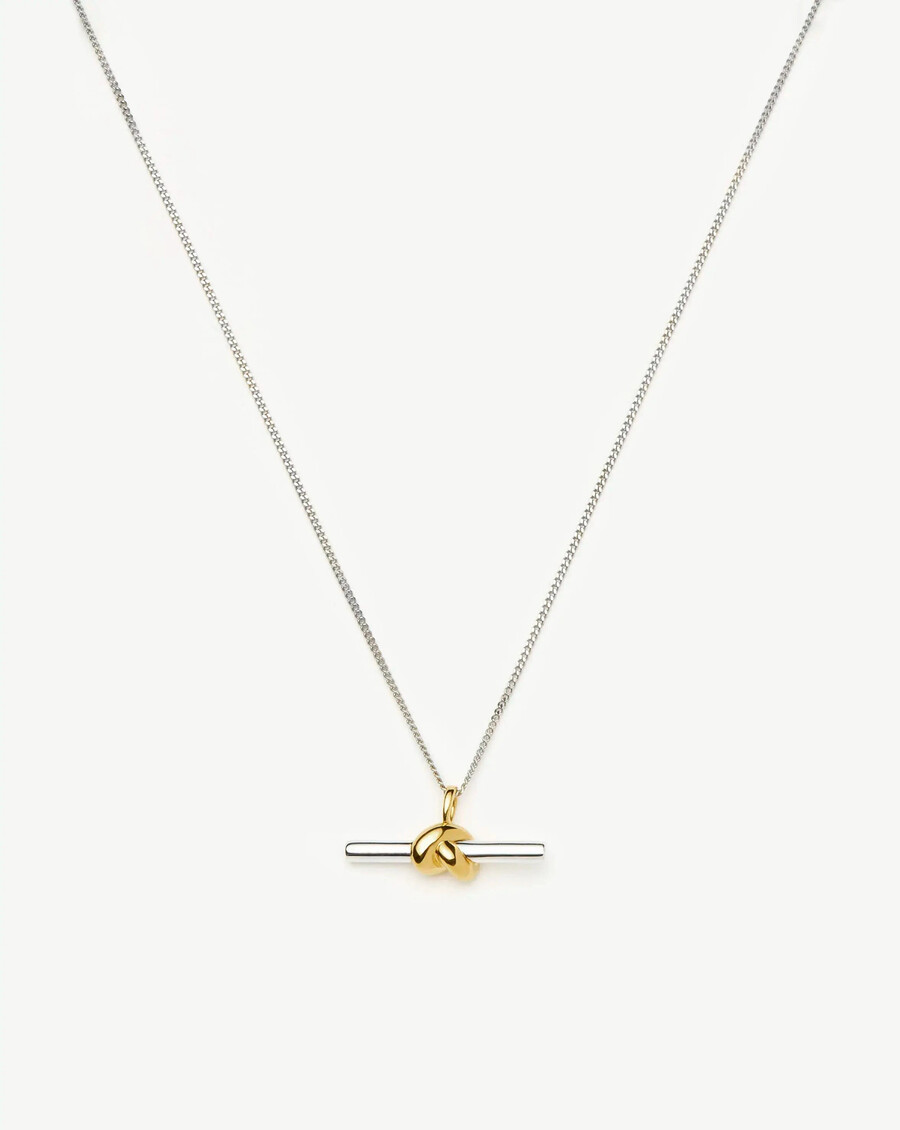 collier pendentif nœud en t lucy williams - or et argent