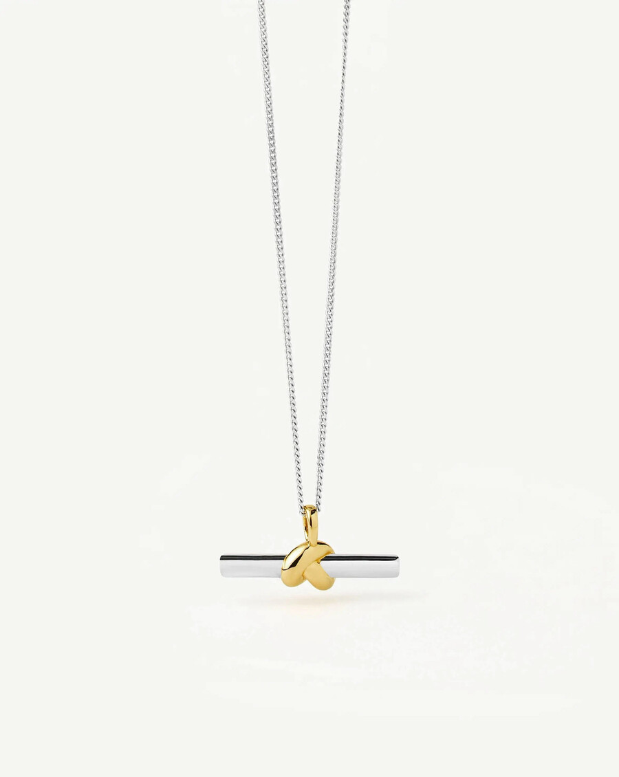 collier pendentif nœud en t lucy williams - or et argent