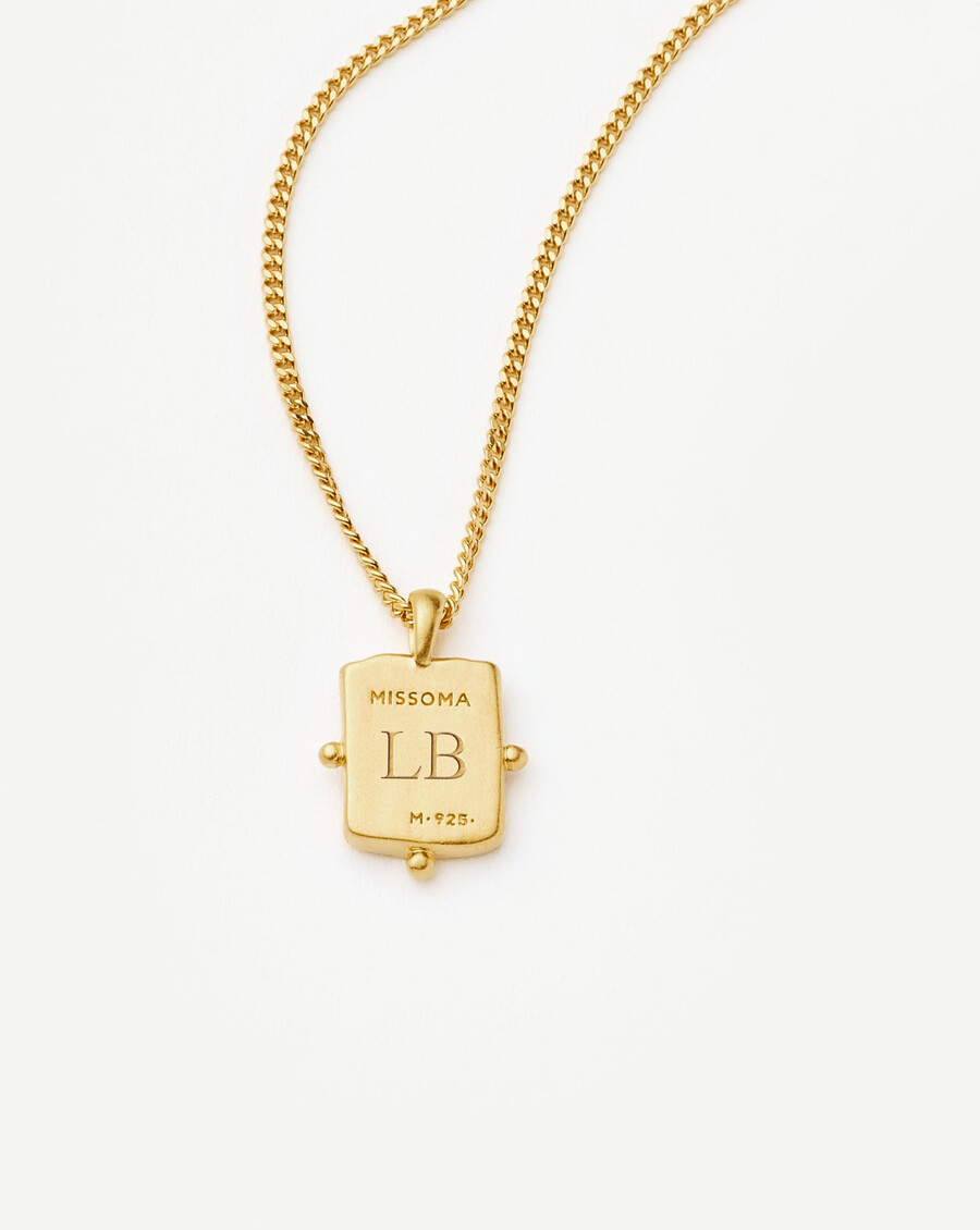 collier pendentif pièce carrée à perles gravables lucy williams
