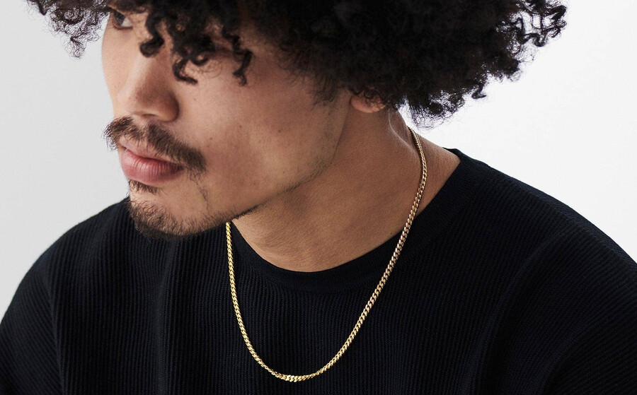 collier à maillons ronds pour homme