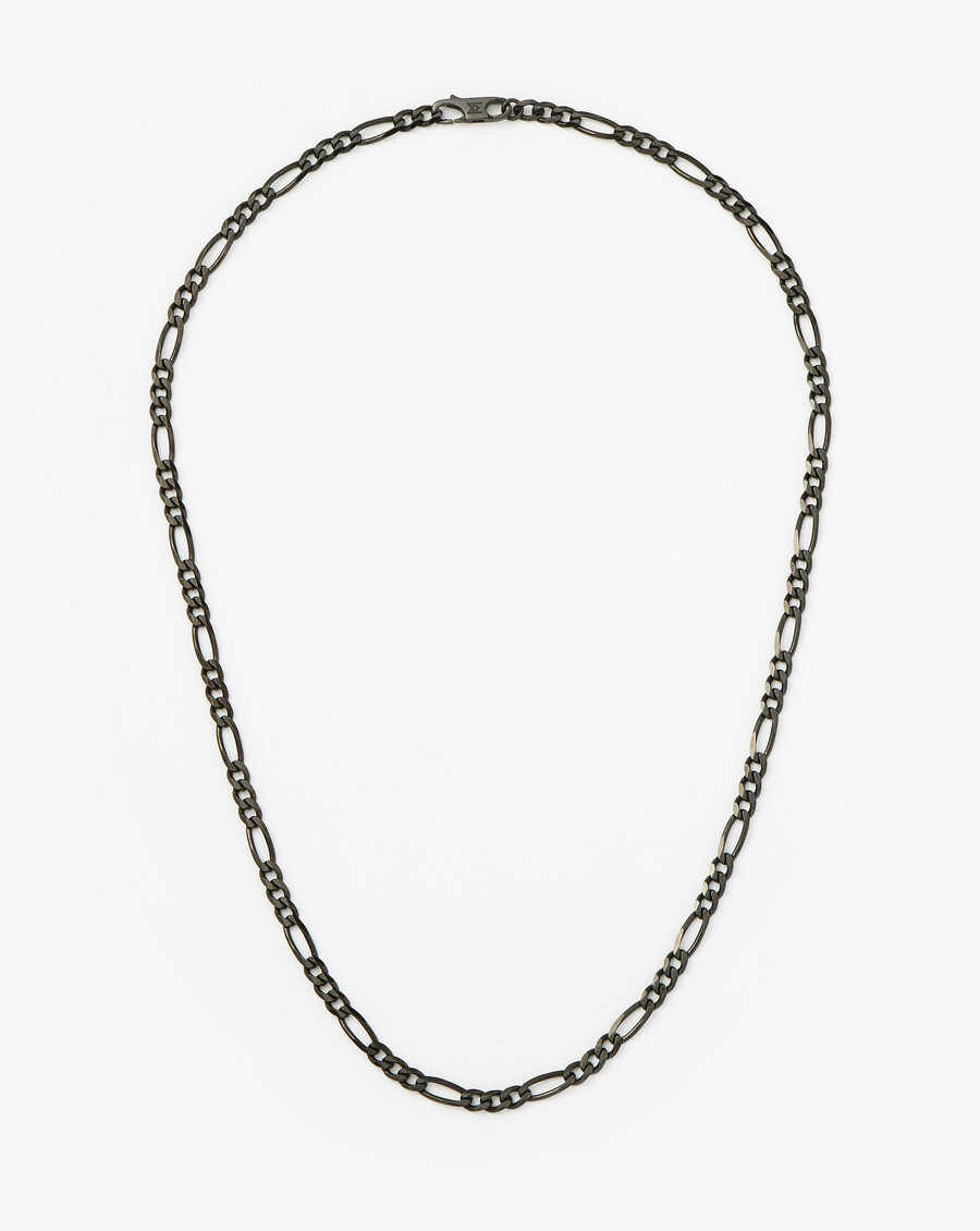 collier filia noir pour homme chaîne argentée