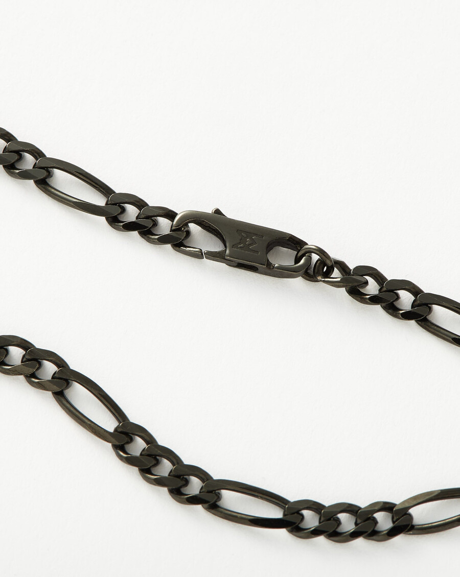 collier filia noir pour homme chaîne argentée