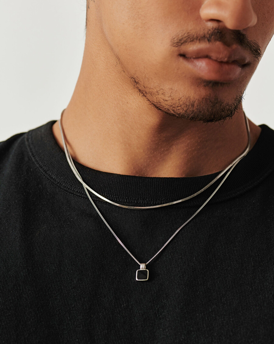 collier lucy williams à chaîne serpent carrée moyenne