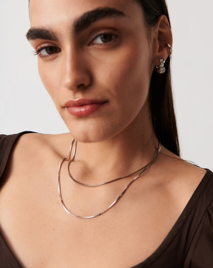 collier lucy williams à chaîne serpent carrée moyenne