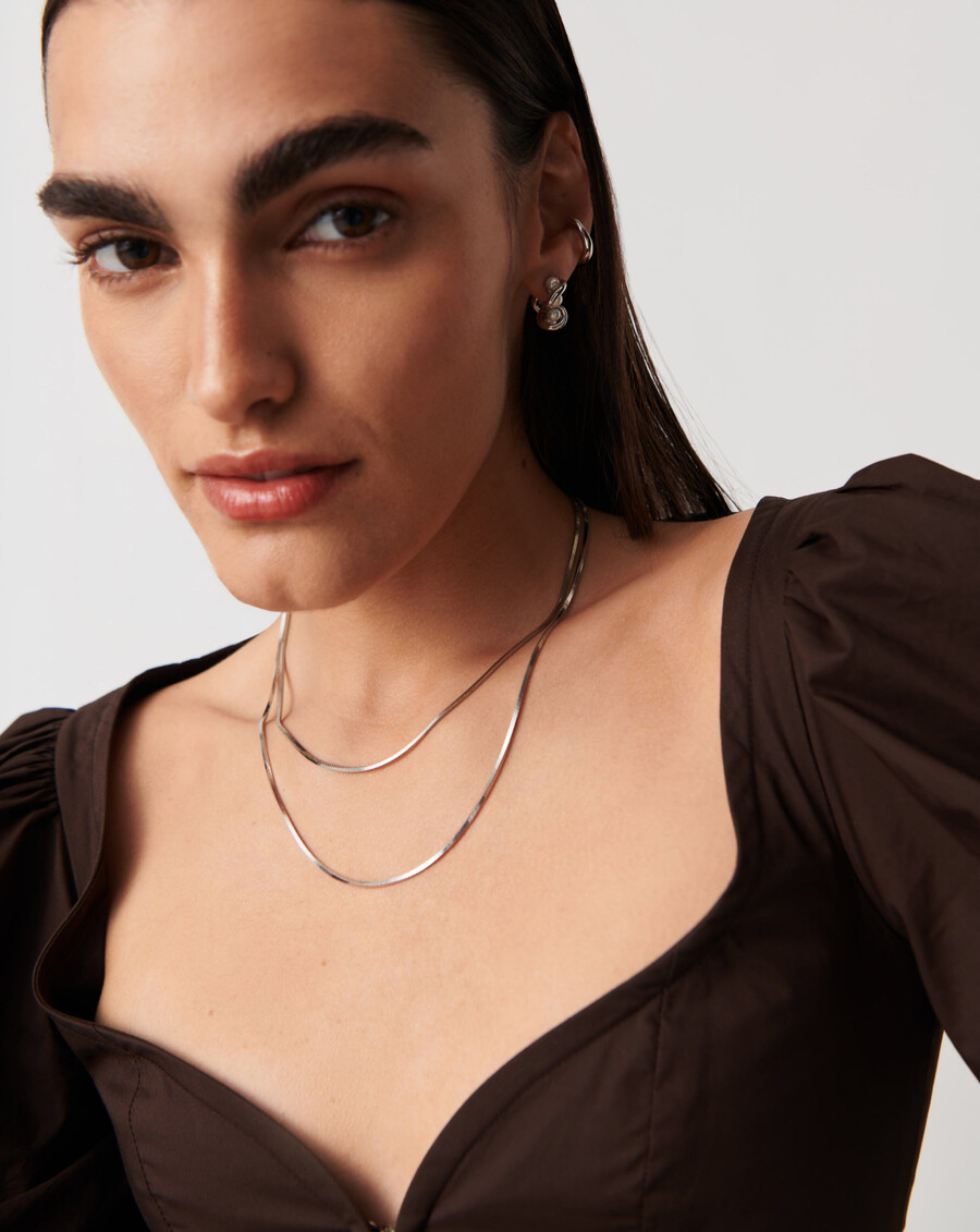 collier lucy williams à chaîne serpent carrée moyenne