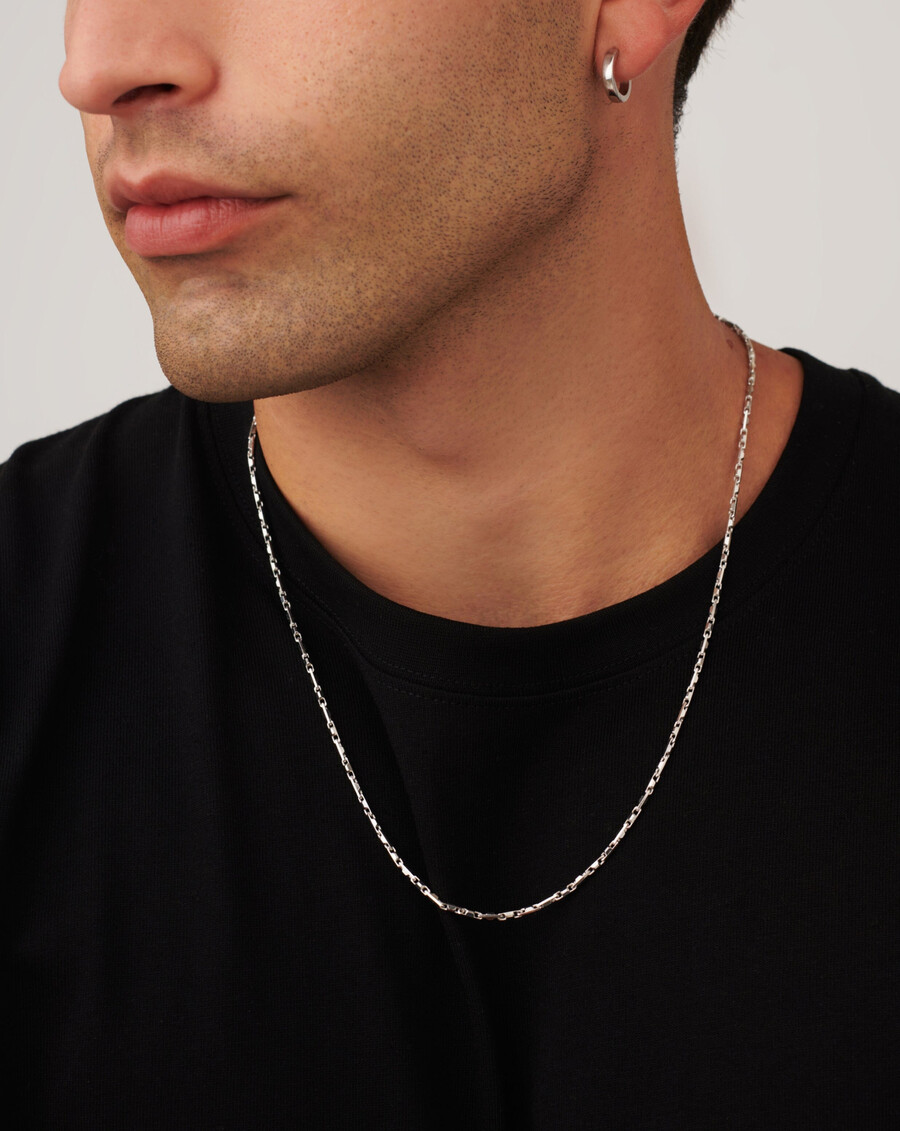 collier à maillons entrelacés en argent pour homme