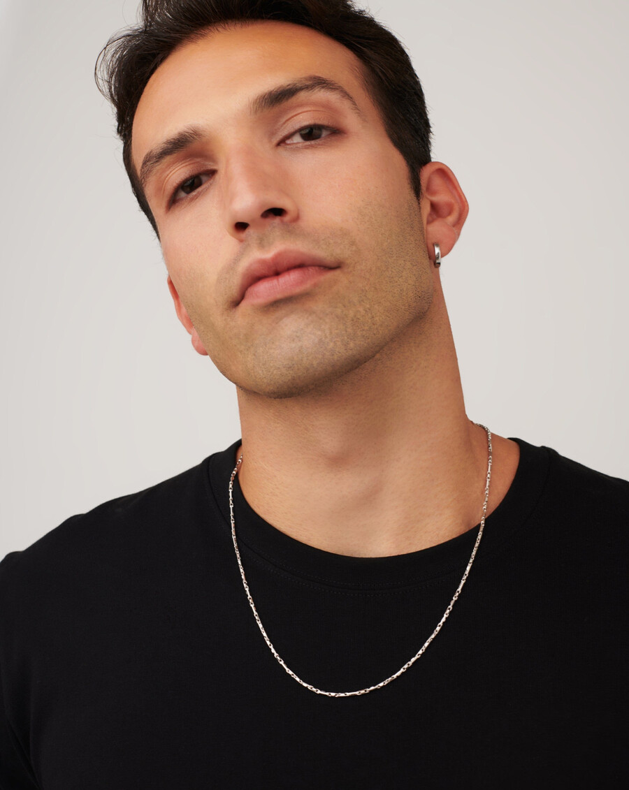 collier à maillons entrelacés en argent pour homme