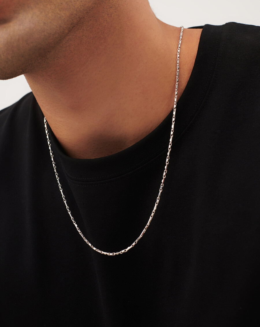collier à maillons entrelacés en argent pour homme