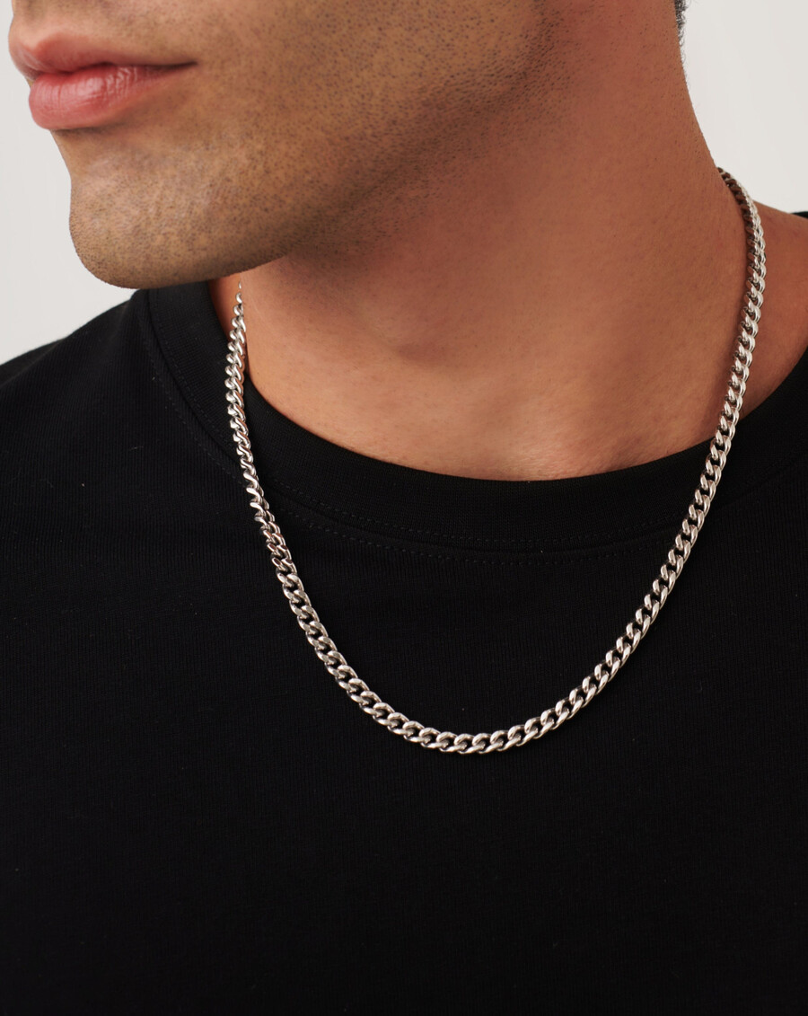 collier à maillons plats pour homme