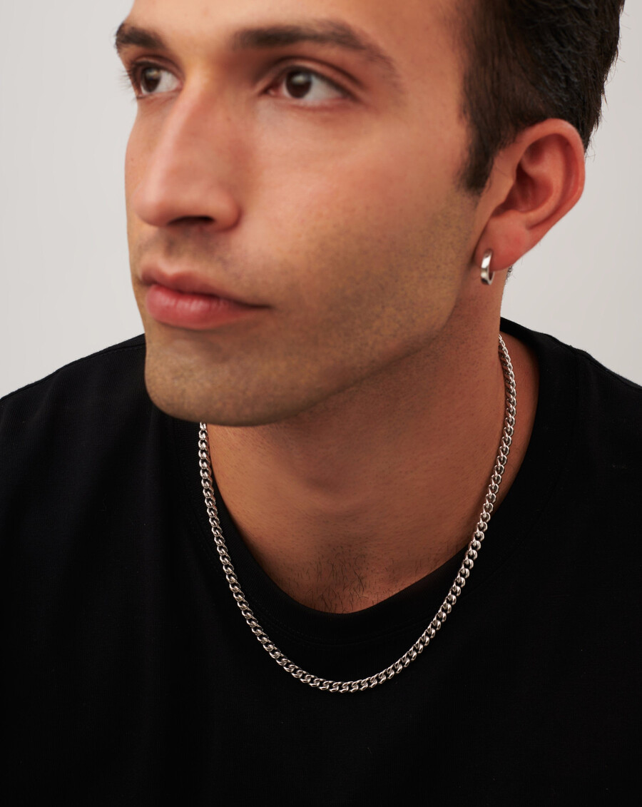 collier à maillons plats pour homme