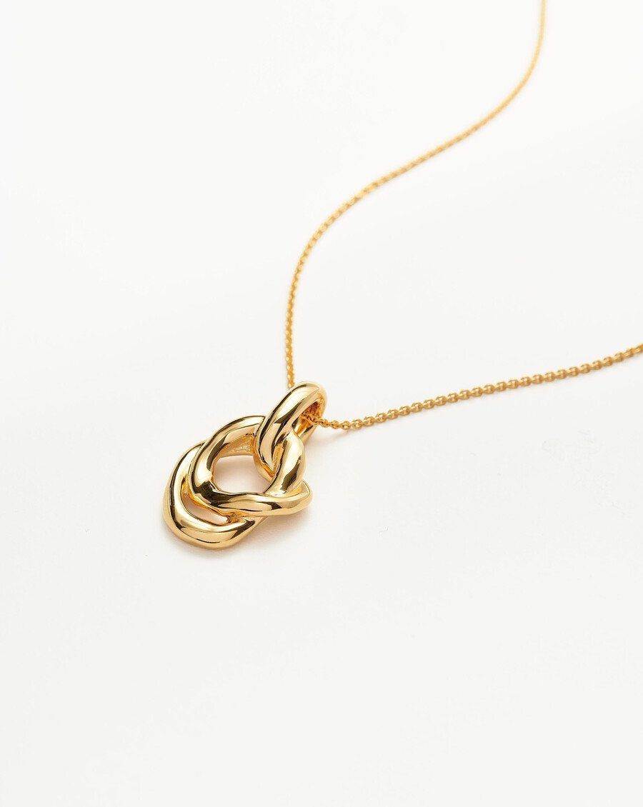 collier pendentif double torsadé fondu
