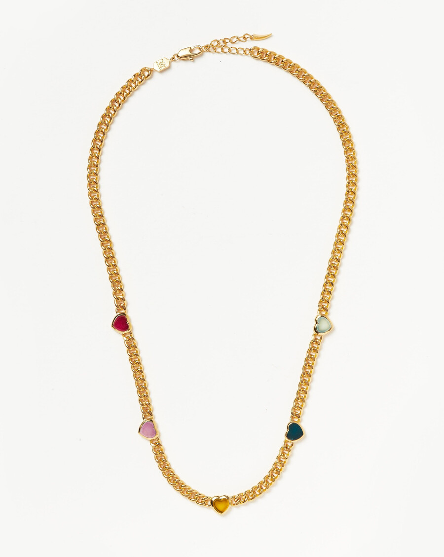 collier pendentif cœur en gelée et pierres précieuses barbiecore