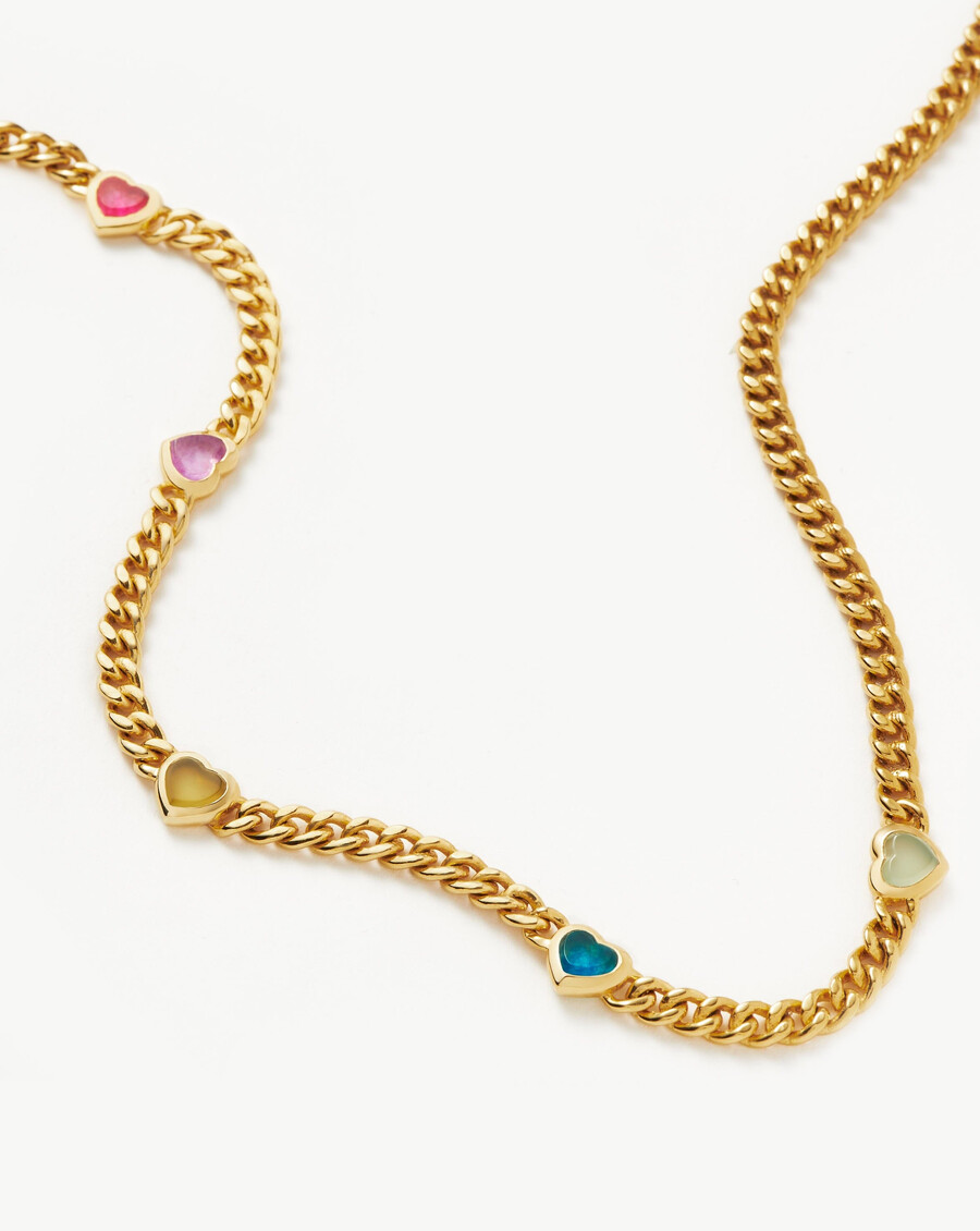 collier pendentif cœur en gelée et pierres précieuses barbiecore