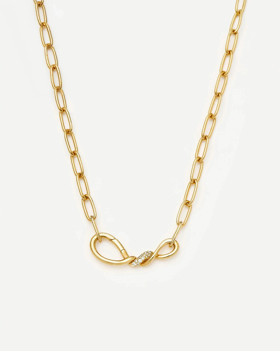 collier chaîne trombone en or neige fondue