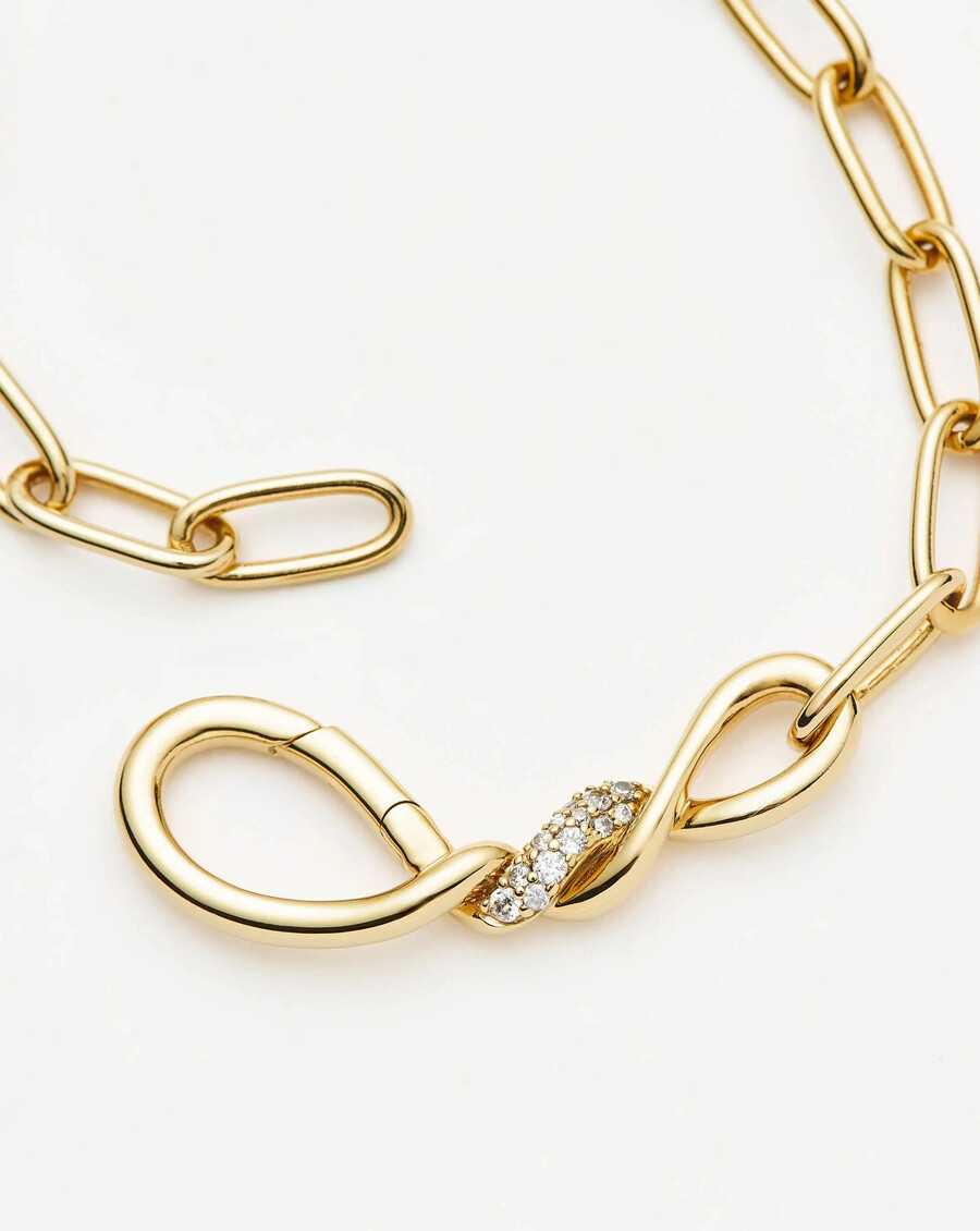 collier chaîne trombone en or neige fondue