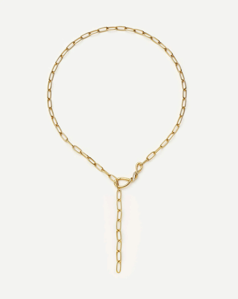 collier chaîne trombone en or neige fondue