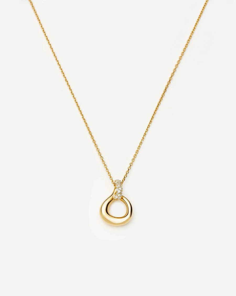 collier pendentif torsadé « neige fondue » - or