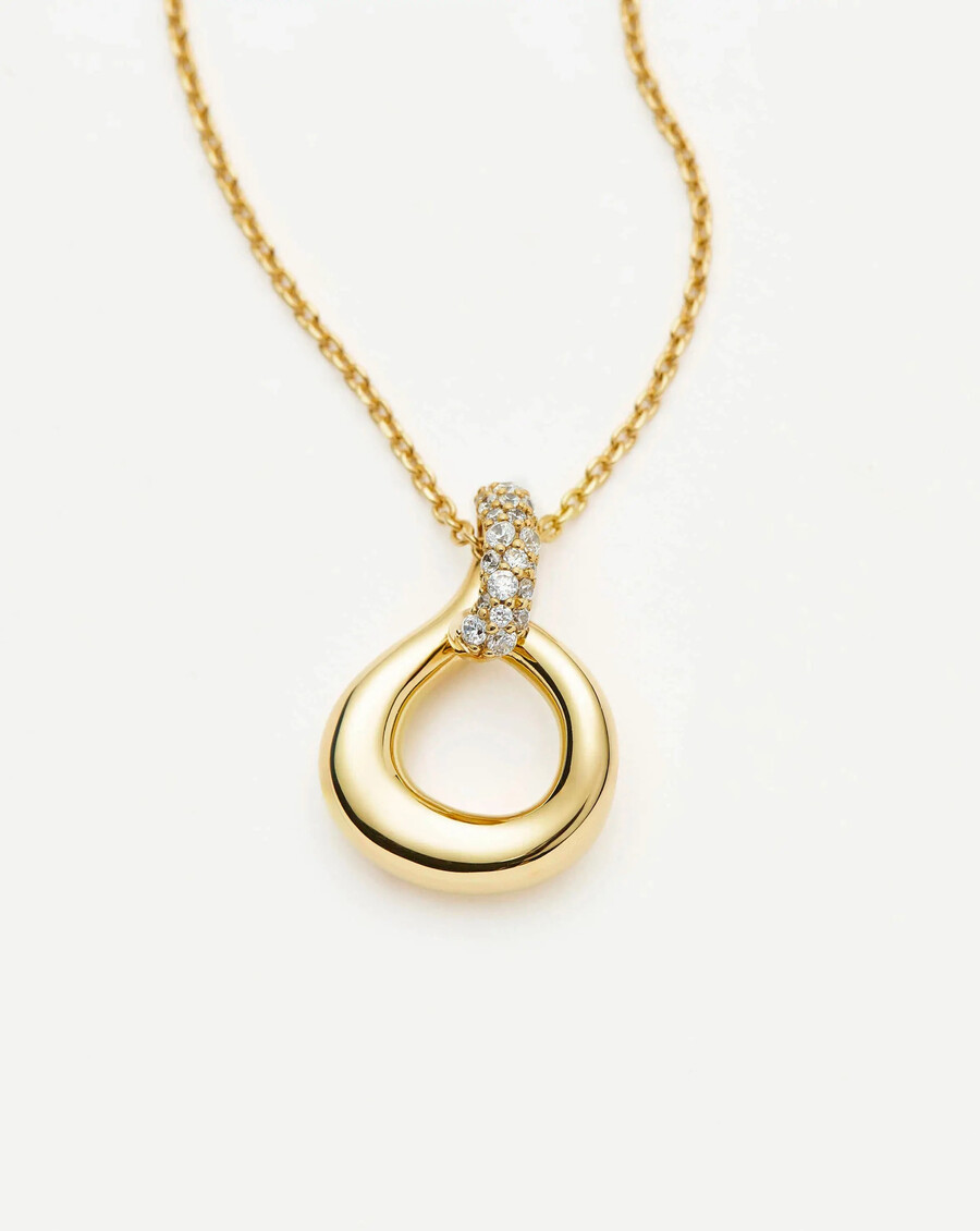 collier pendentif torsadé « neige fondue » - or