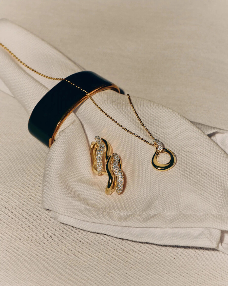 collier pendentif torsadé « neige fondue » - or