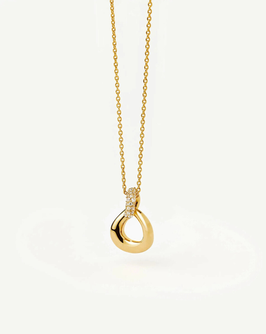 collier pendentif torsadé « neige fondue » - or