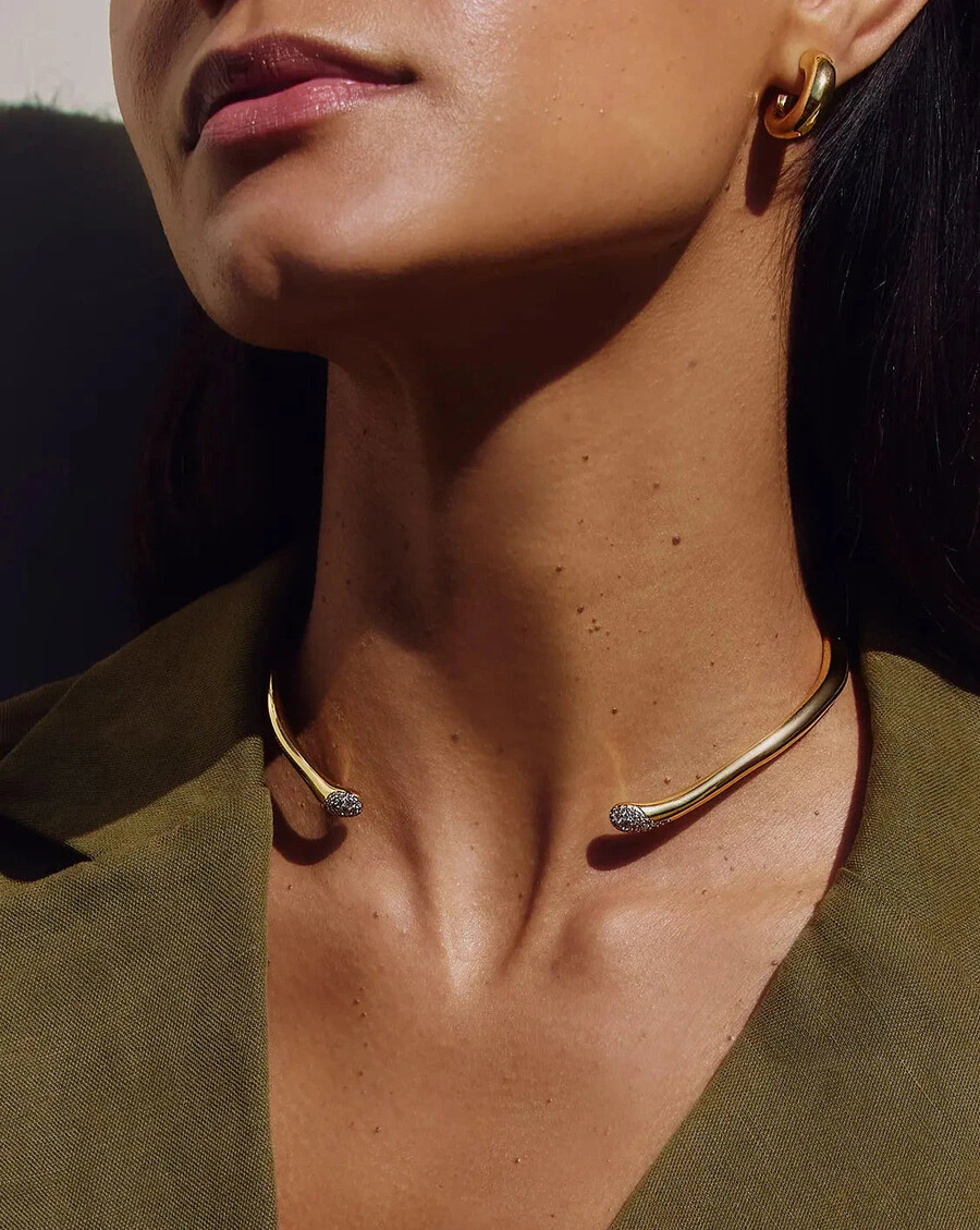 collier pendentif molten snow torque - or
