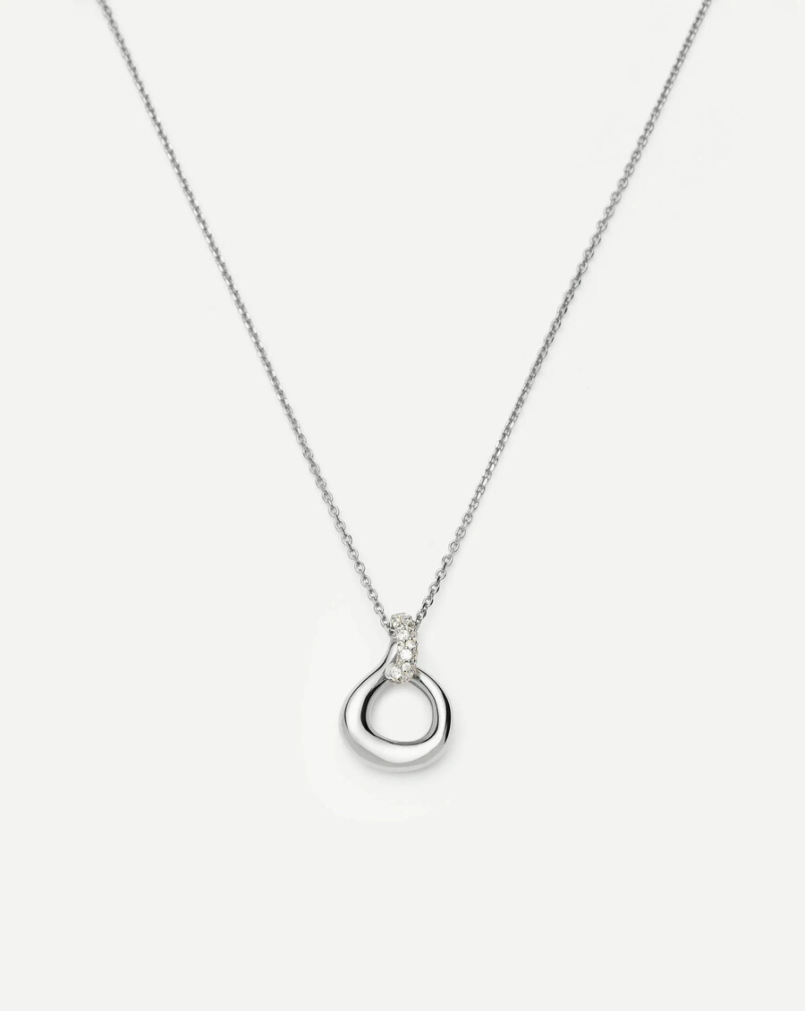 collier pendentif torsadé « neige fondue » - argent