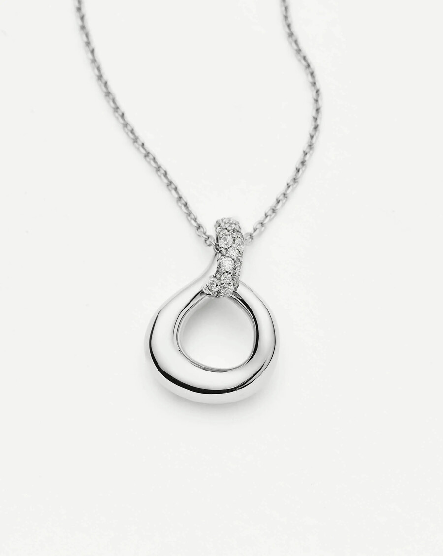 collier pendentif torsadé « neige fondue » - argent