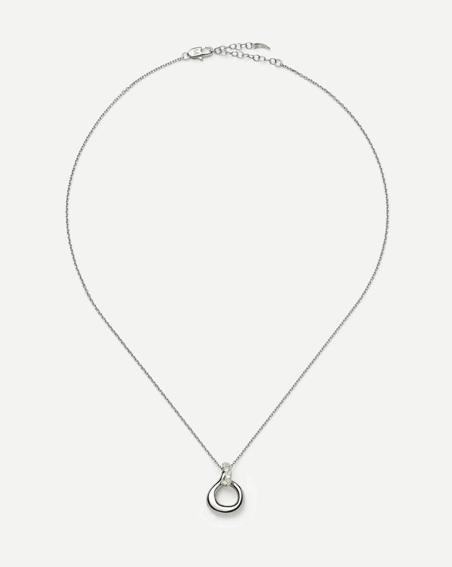 collier pendentif torsadé « neige fondue » - argent