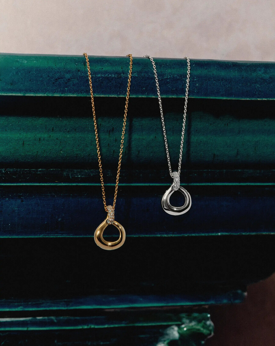 collier pendentif torsadé « neige fondue » - argent