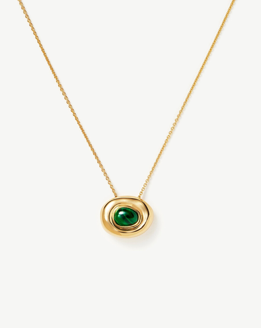 collier pendentif flottant en pierre précieuse fondue