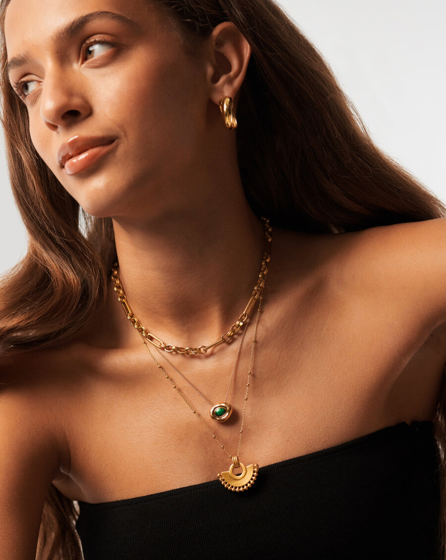 collier pendentif flottant en pierre précieuse fondue
