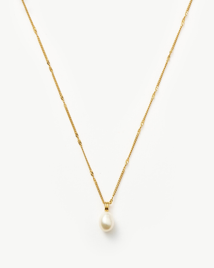 collier à chaîne torsadée en perles baroques - or
