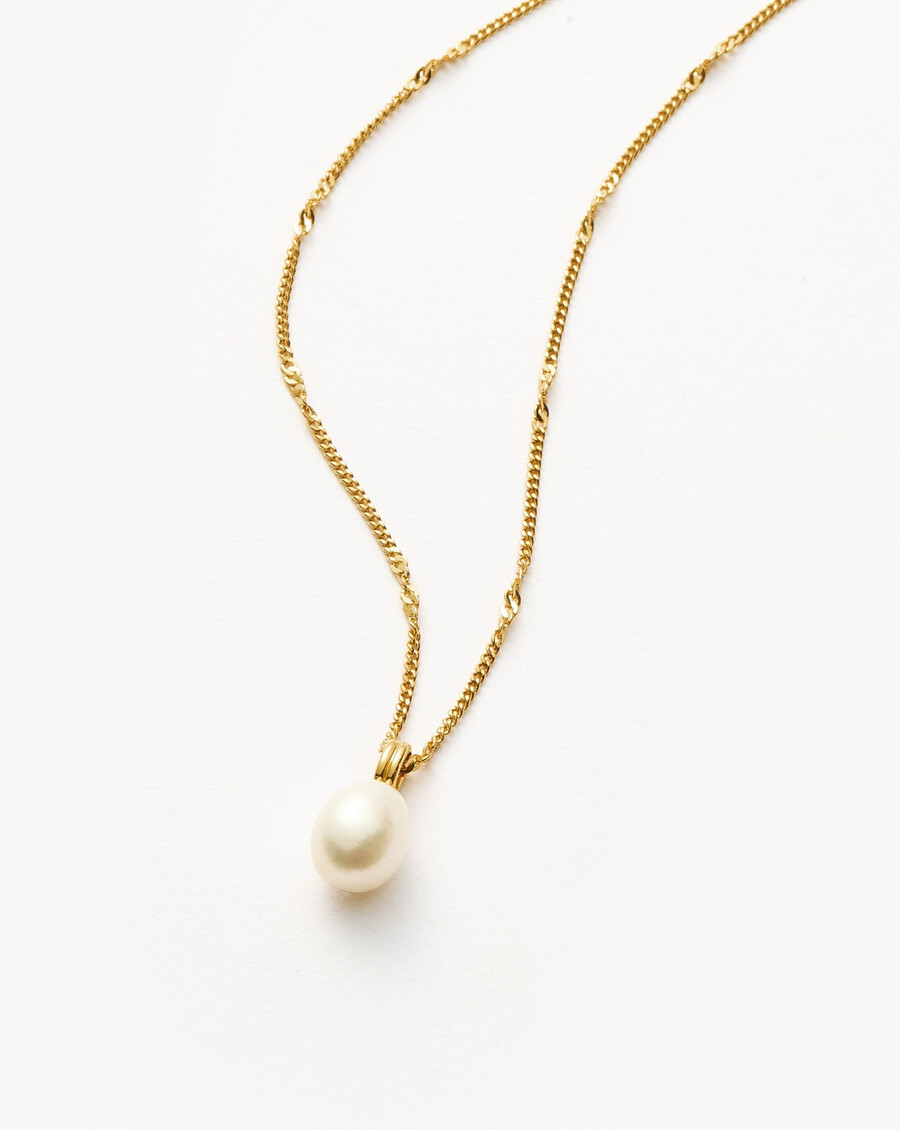 collier à chaîne torsadée en perles baroques - or