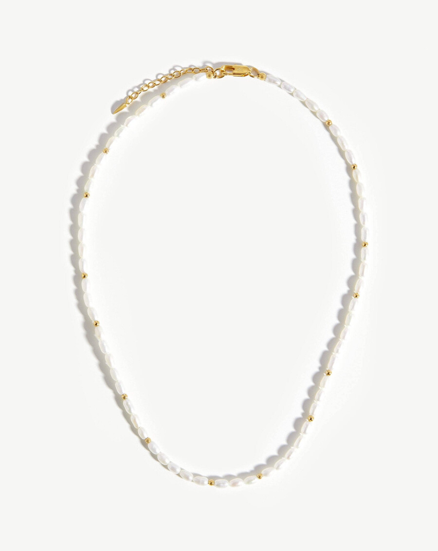 collier court en perles de culture - plaqué or 18 caratsperles