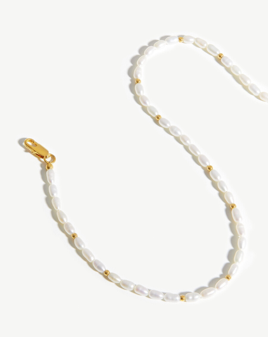 collier court en perles de culture - plaqué or 18 caratsperles