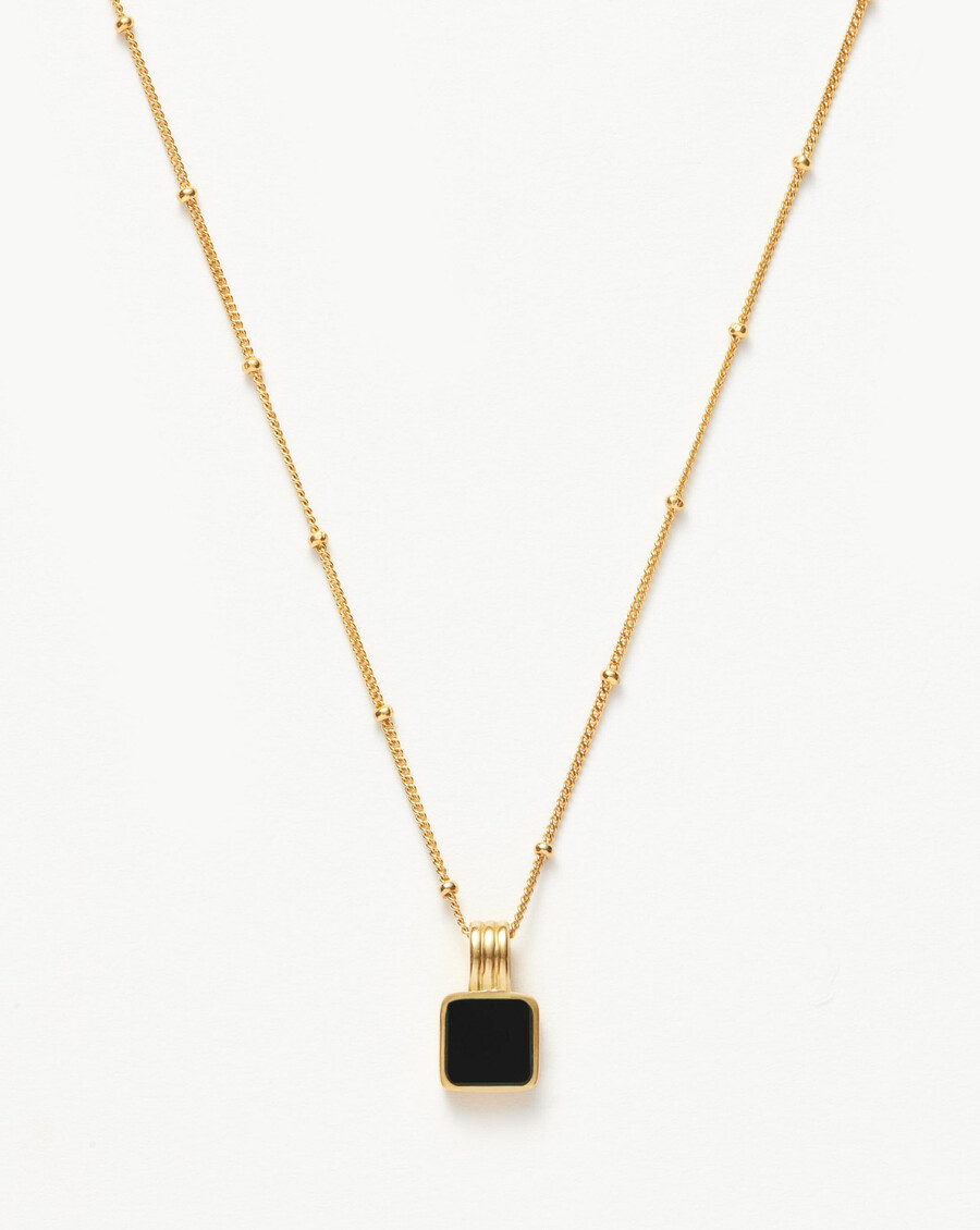 collier carré en onyx noir lucy williams