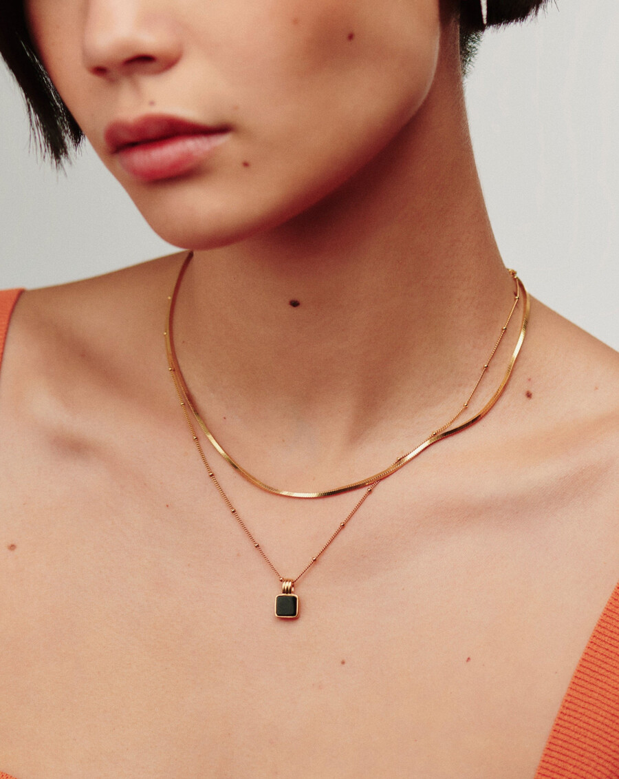 collier carré en onyx noir lucy williams