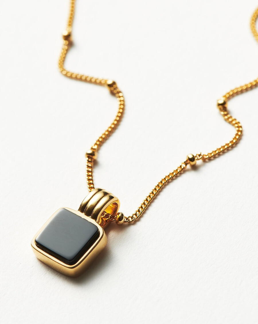 collier carré en onyx noir lucy williams