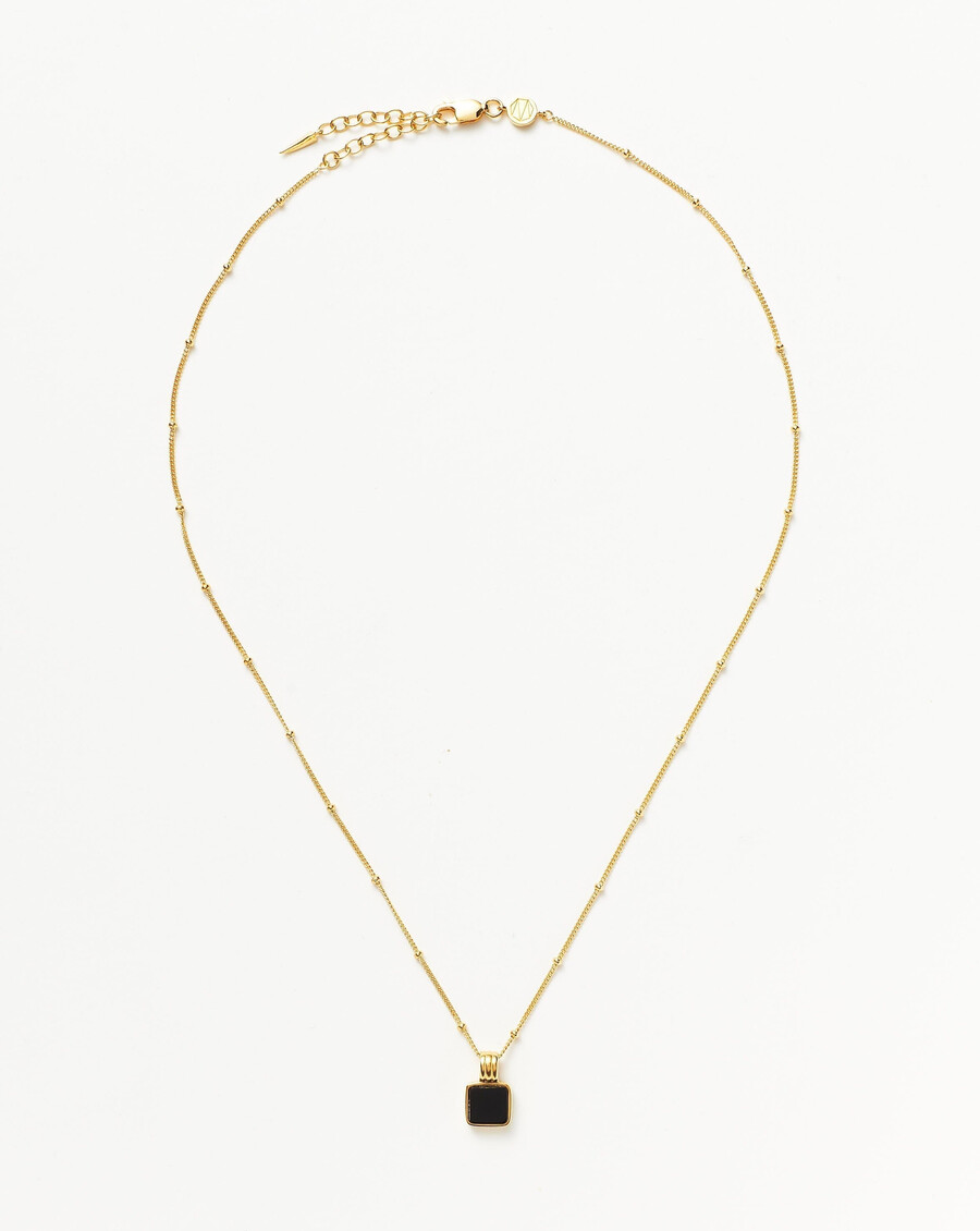 collier carré en onyx noir lucy williams