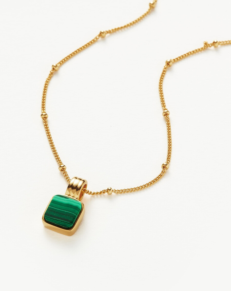 collier carré en malachite lucy williams