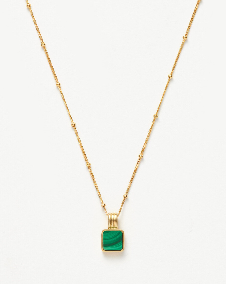 collier carré en malachite lucy williams