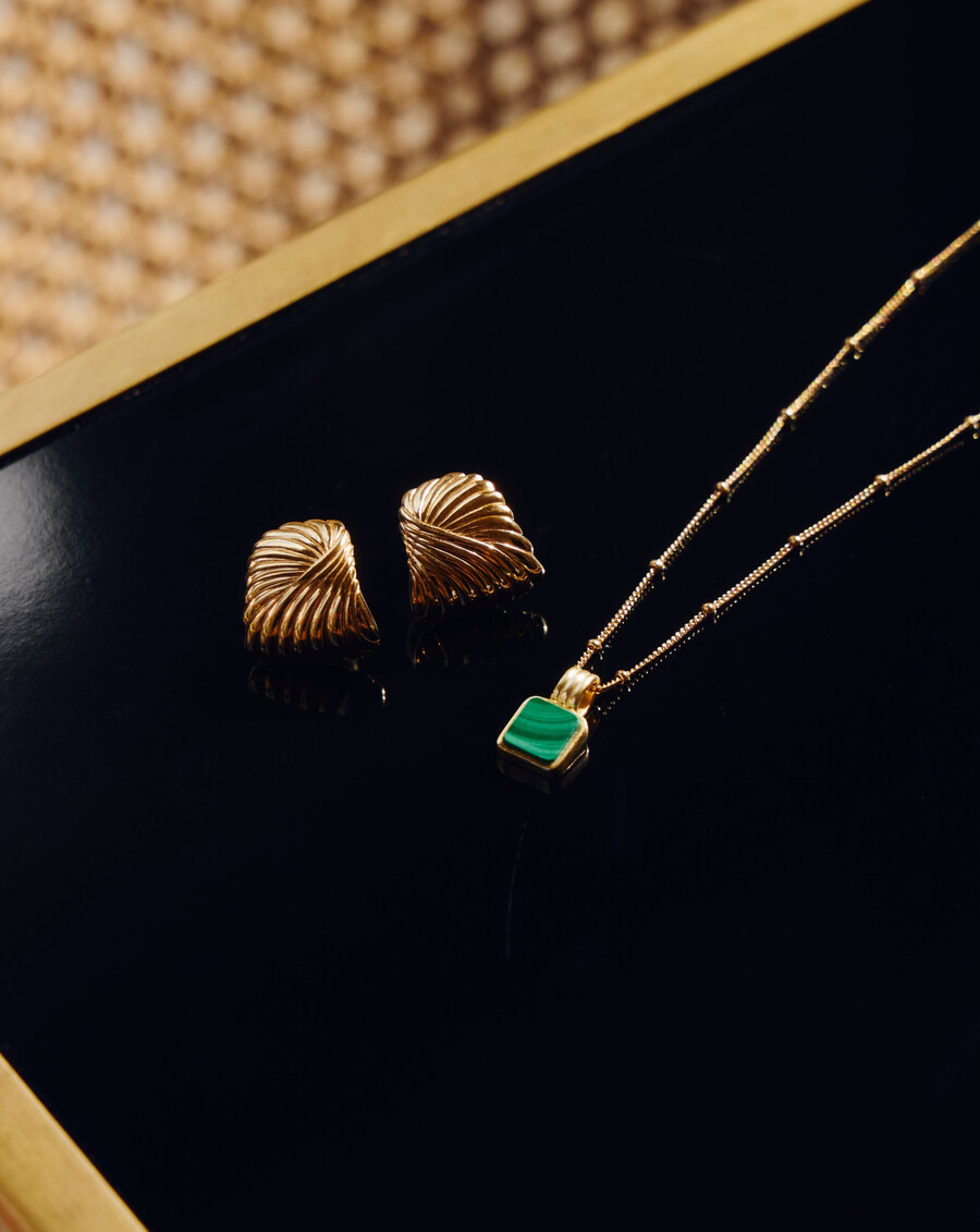 collier carré en malachite lucy williams