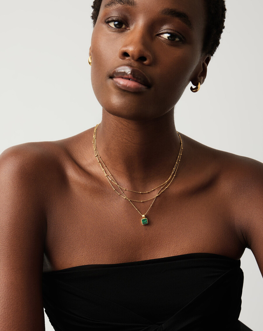 collier carré en malachite lucy williams