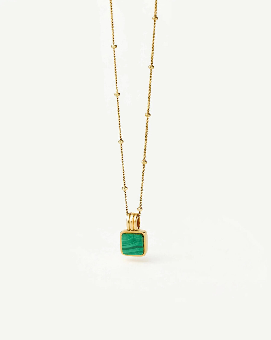 collier carré en malachite lucy williams