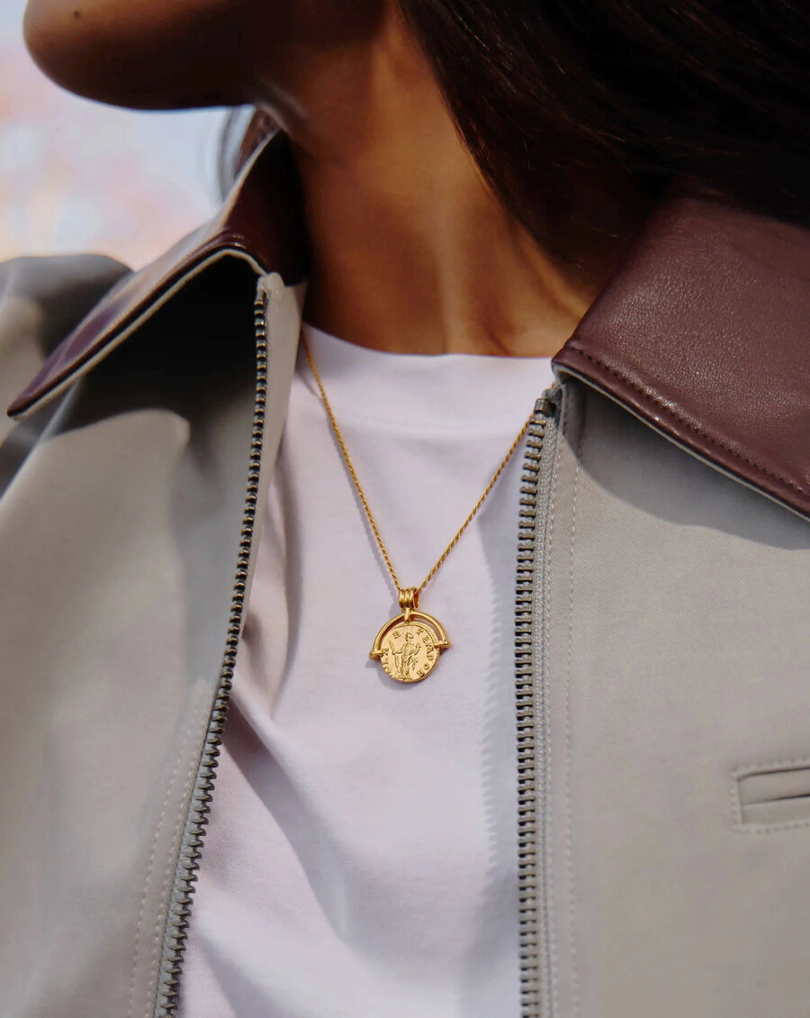 collier lucy williams moyen avec pièce gravable en forme darc romain