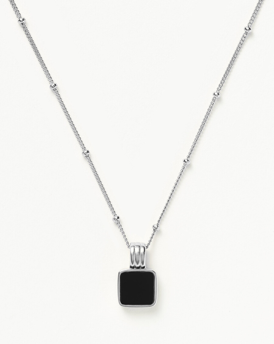 collier carré en onyx noir lucy williams