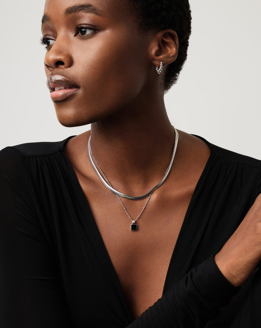 collier carré en onyx noir lucy williams