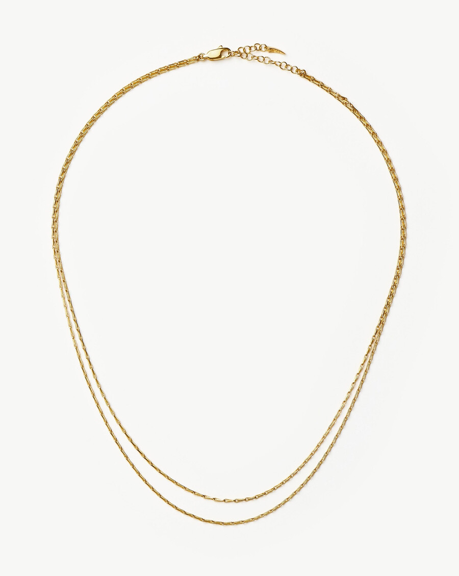 collier savi à double chaîne torsadée - or