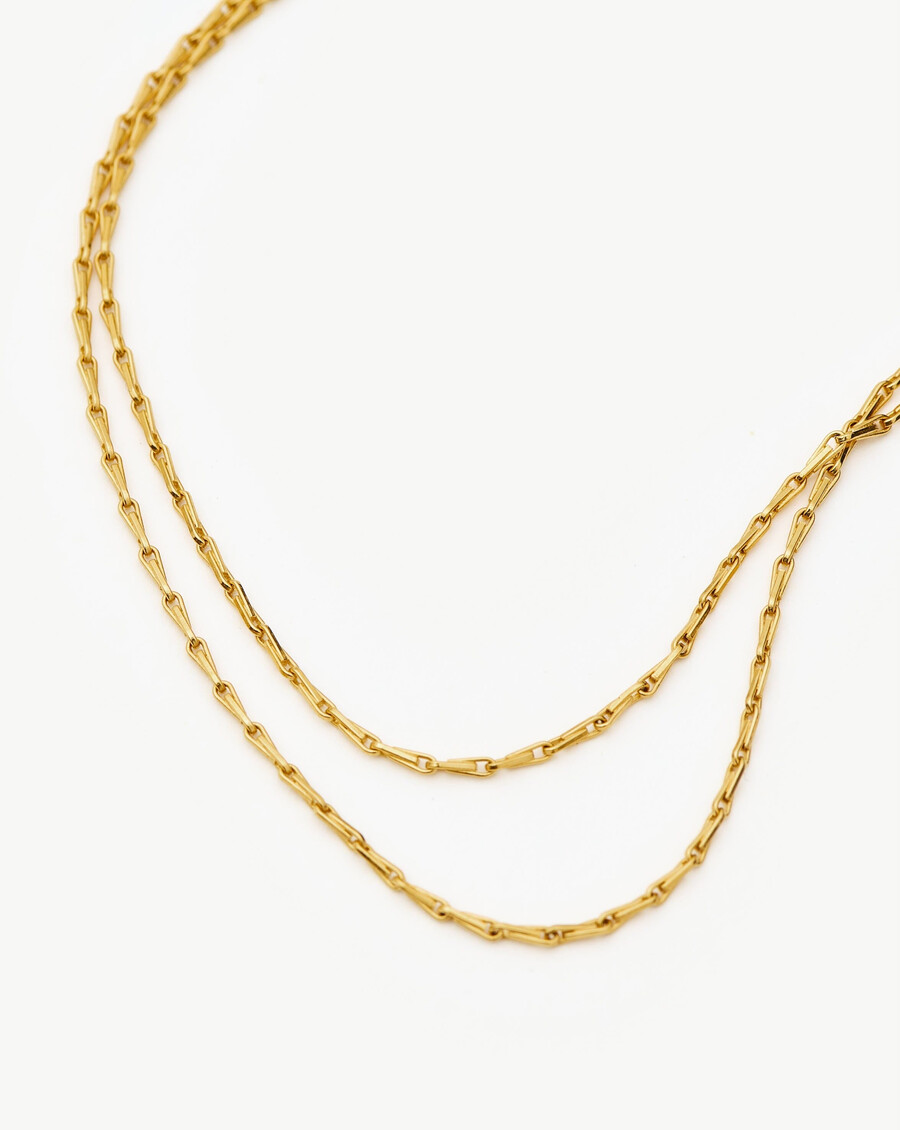 collier savi à double chaîne torsadée - or