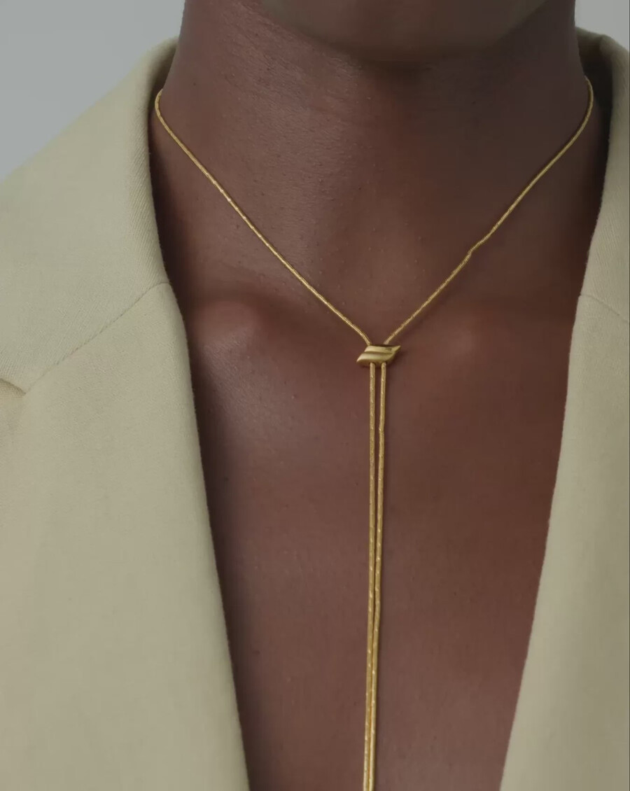 collier savi slider à maillons lariat - or